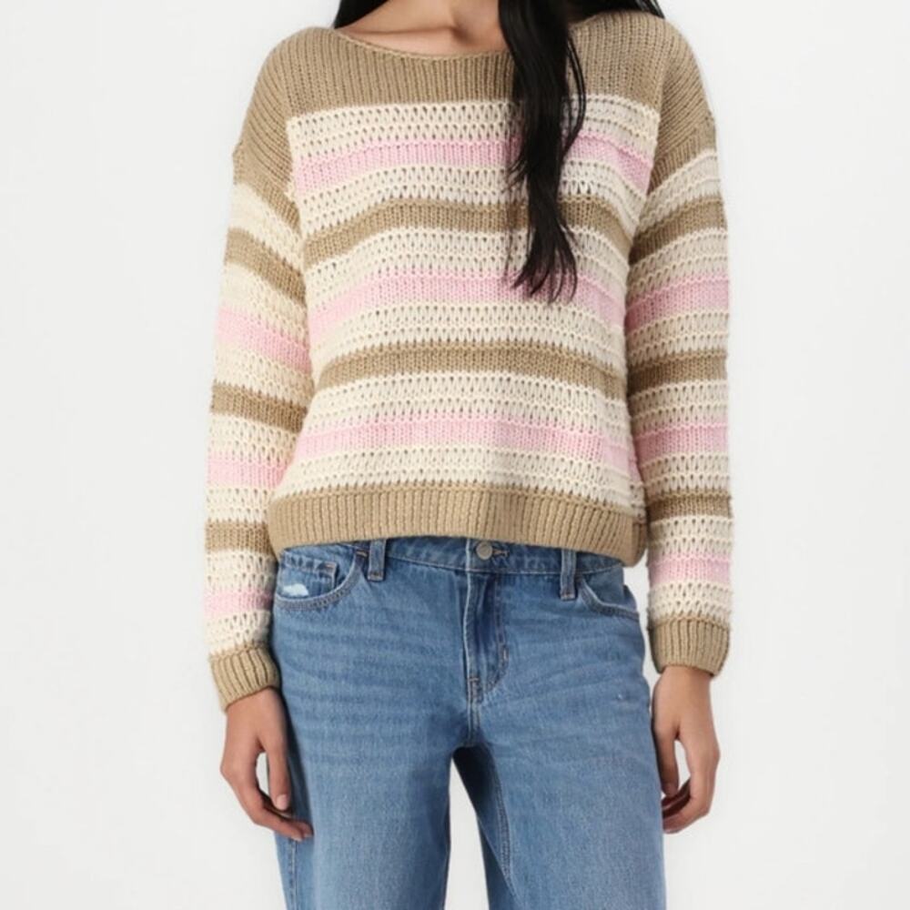 Hollister Co. Slouchy Off-the-Shoulder sweater striped size S